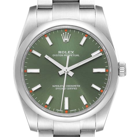 rolex oyster perpetual green olive dial 34mm|rolex oyster perpetual 41mm celebration.